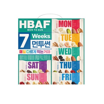 HBAF 먼투썬 7주하루견과 980g / 20g x 49 HBAF 먼투썬 7주하루견과 980g / 20g x 49
