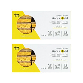 해피얼쓰 수세미 15개입x 2 해피얼쓰 수세미 15개입x 2