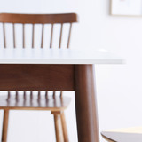 리비니아 TOTO 포세린 세라믹 4인 식탁세트 2colors - 월넛(의자) + 화이트(세라믹 상판)