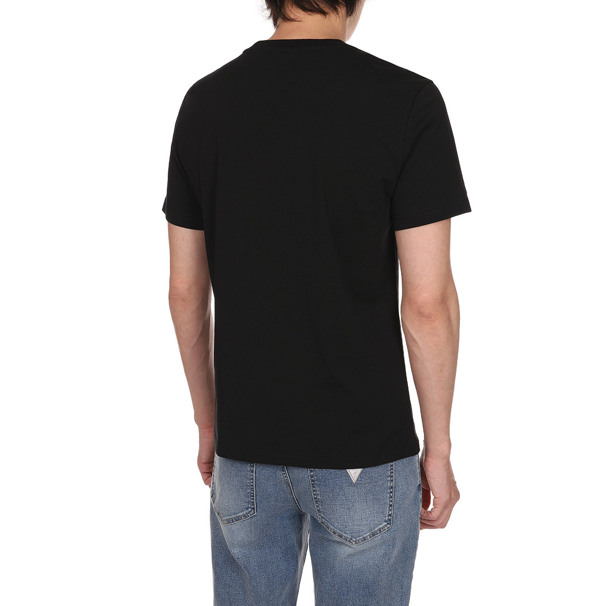 게스 남성 반소매 티셔츠 - 블랙