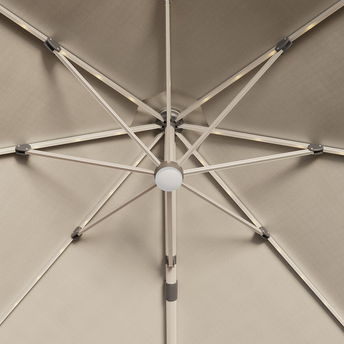 앳레저 LED 캔틸레버 우산 지름 3.35m,베이지