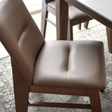리비니아 BENZ 포세린 세라믹 6인 식탁세트 - 월넛(의자) + 화이트(세라믹 상판),