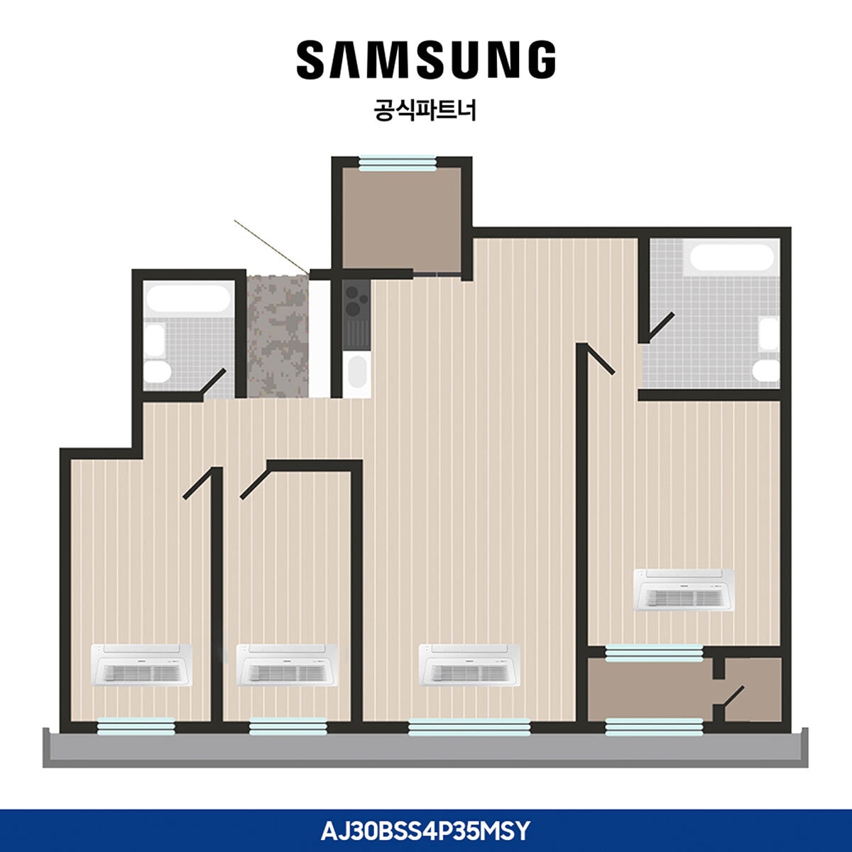 삼성 시스템 에어컨 112.2m ² 다배관 (35PY)