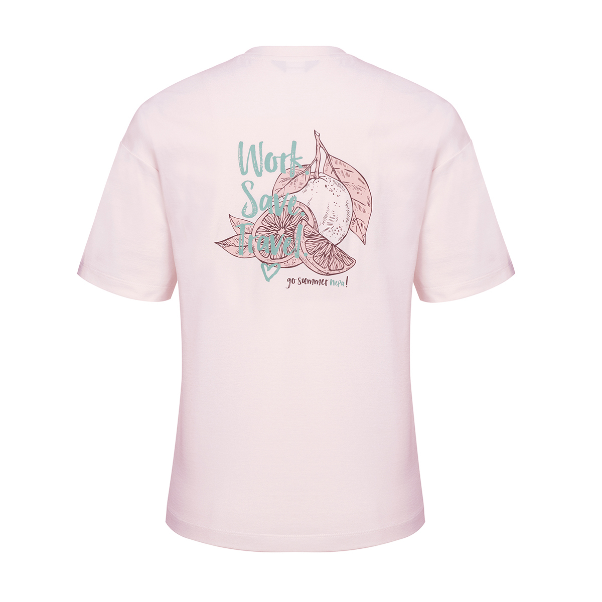 네파 여성 세미 크롭 티셔츠 - 핑크