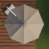 앳레저 LED 캔틸레버 우산 지름 3.35m,베이지