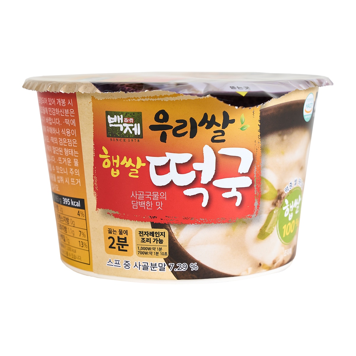 백제 햅쌀 쌀떡국 163g x 16