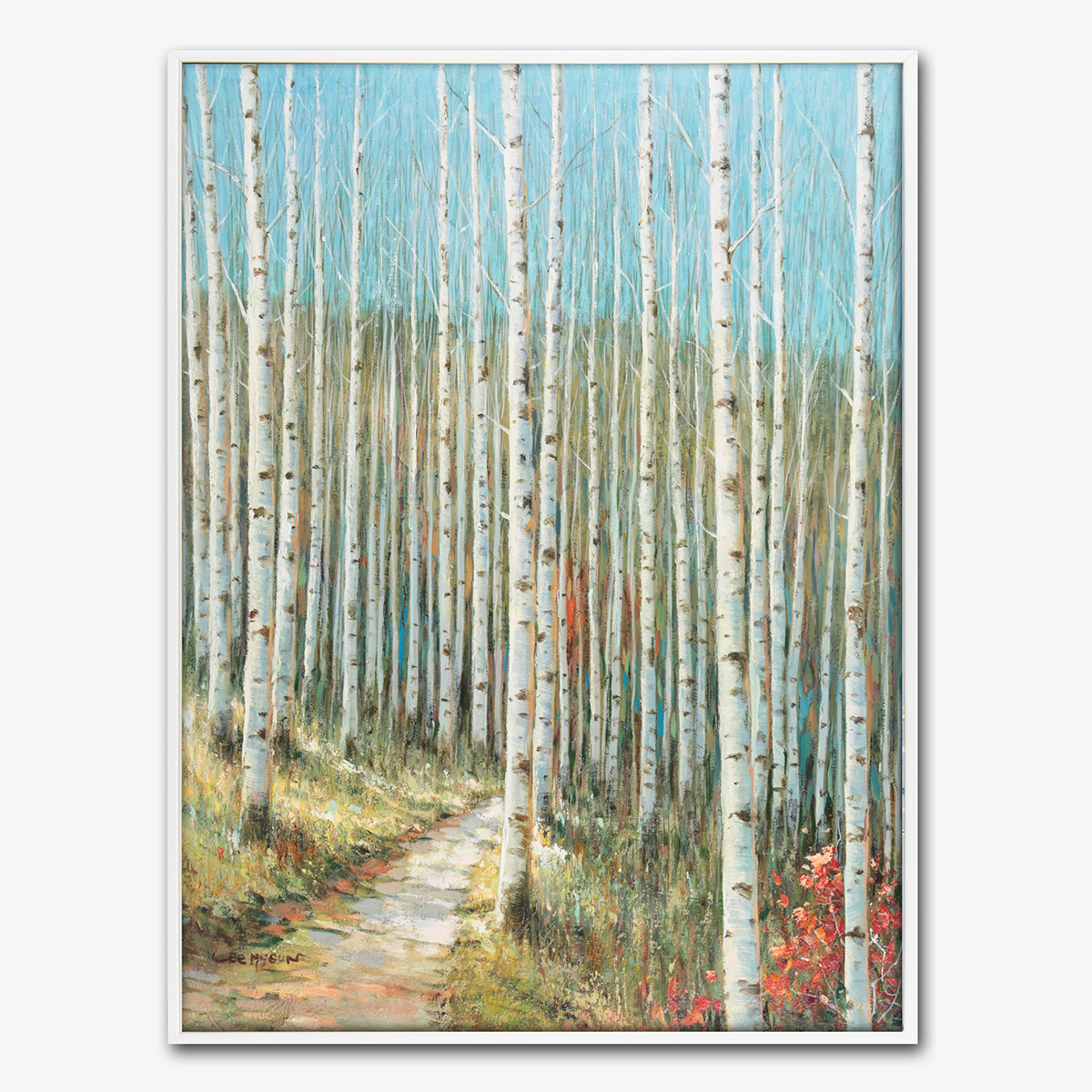 지클레 그림 액자 80x60cm - 자작나무 숲길