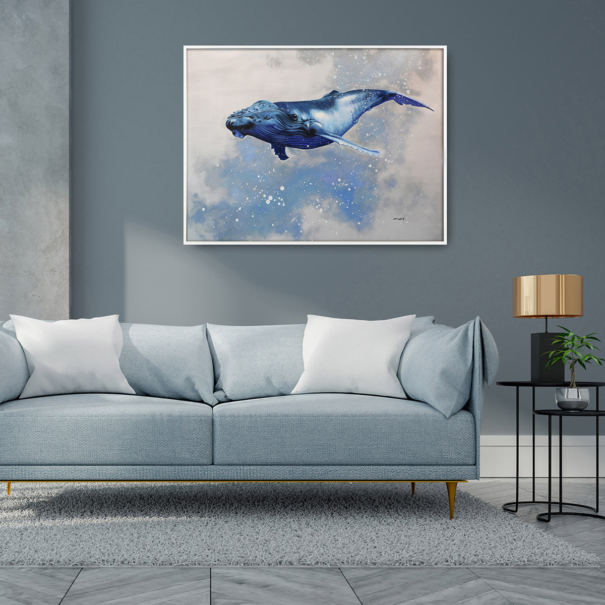 지클레 그림 액자 80x60cm - 혹등고래의 여행