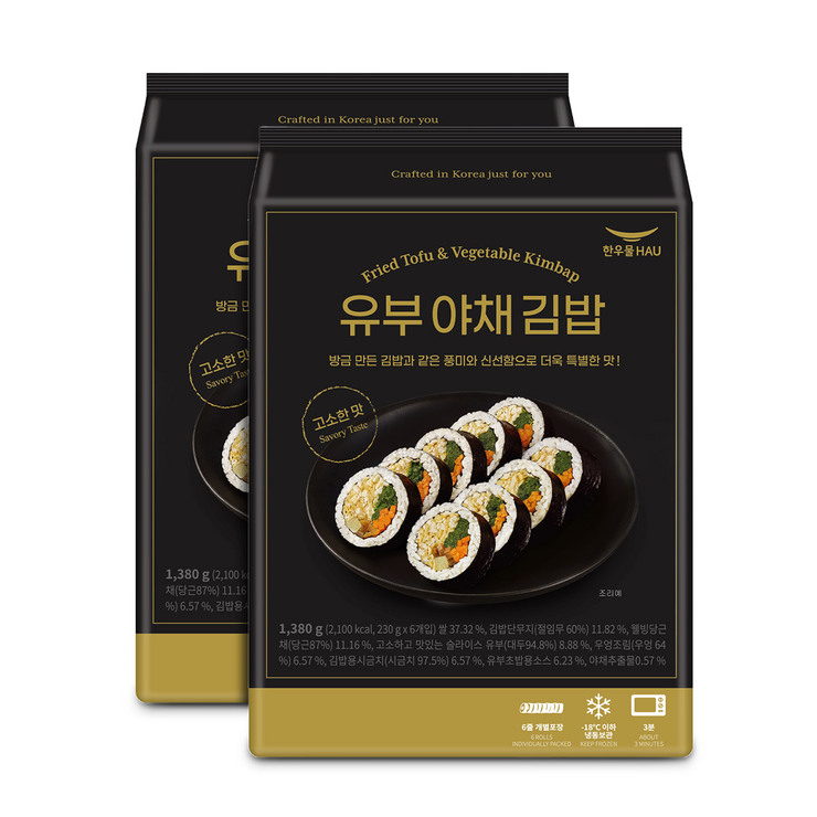 Hanwoomool Fried Tofu & Vegetable Kimbap 230gx6x2 670831