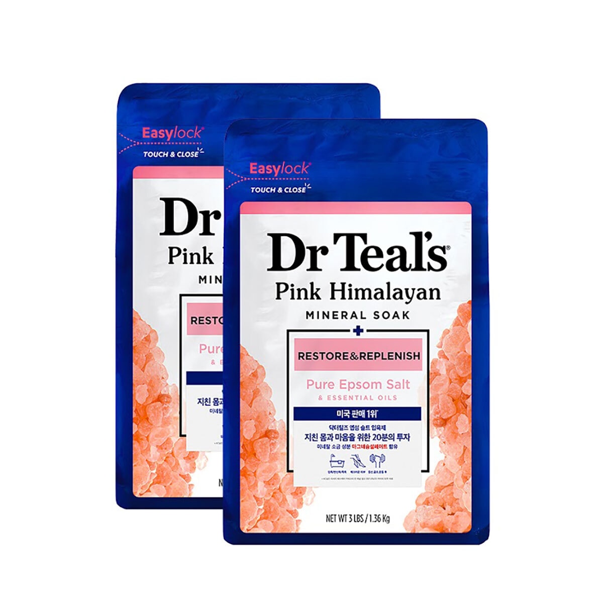 Dr.Teal's Pure Epsom Salt Soaking Solution 1.36kg x 2