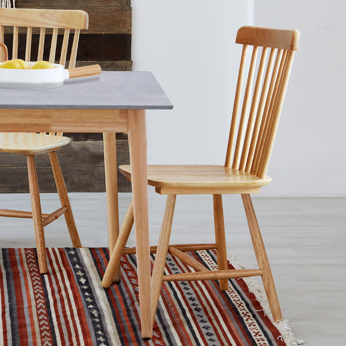 리비니아 TOTO 포세린 세라믹 4인 식탁세트 2colors - 내추럴(의자) + 그레이(세라믹 상판)