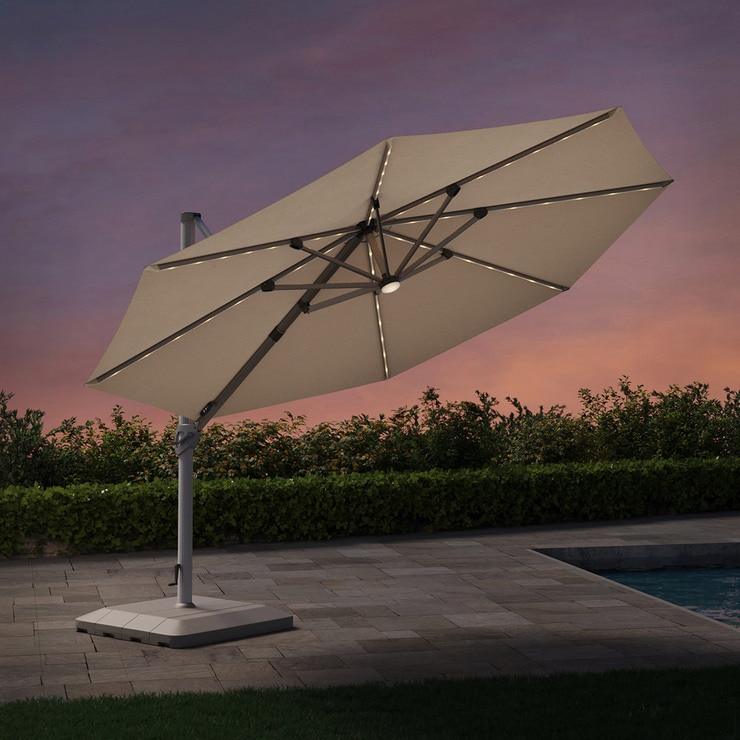 ATLeisure 13 Cantilever Umbrella w/LED Lights,BE 1751990