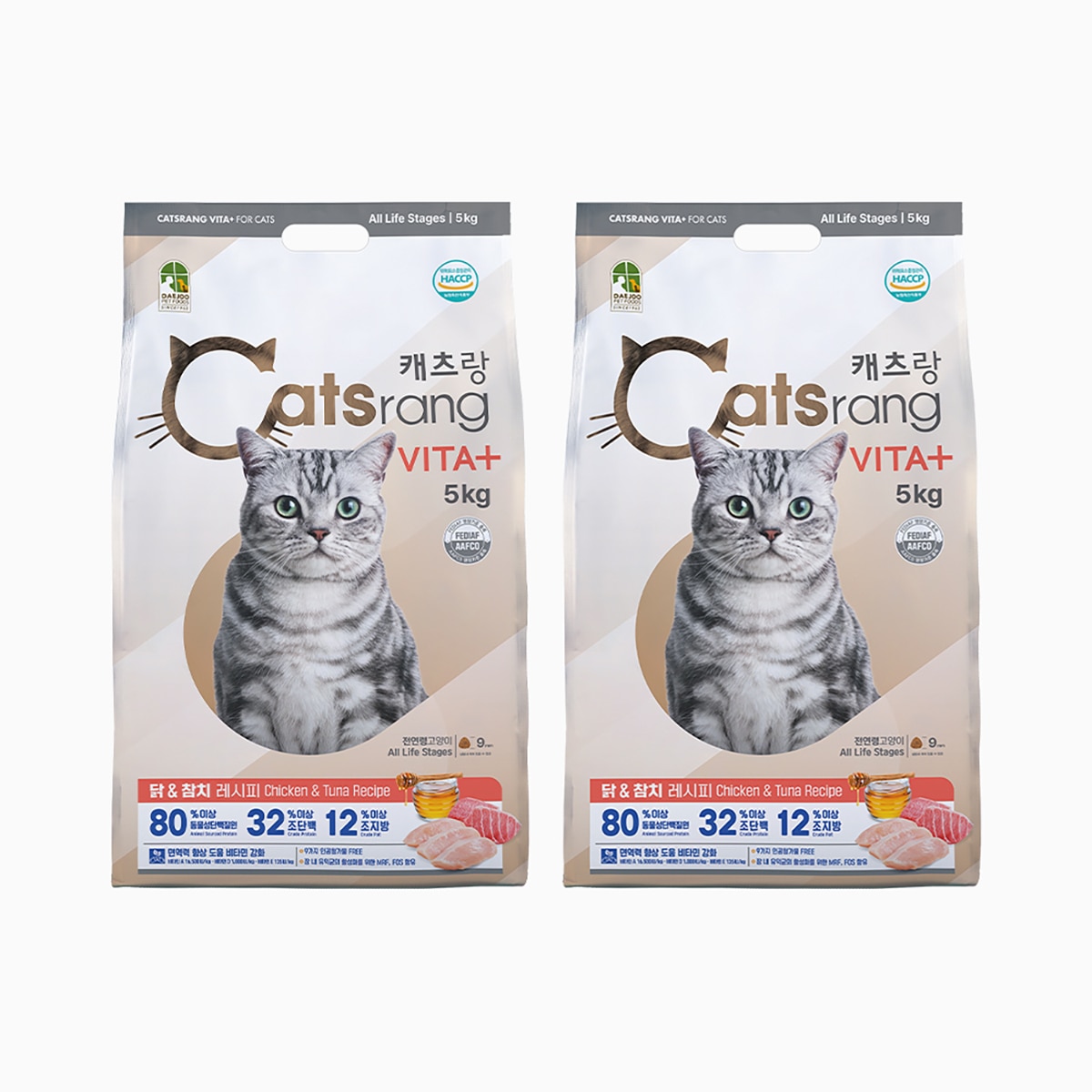 캐츠랑 비타플러스 전연령 고양이 사료 5kg x 2