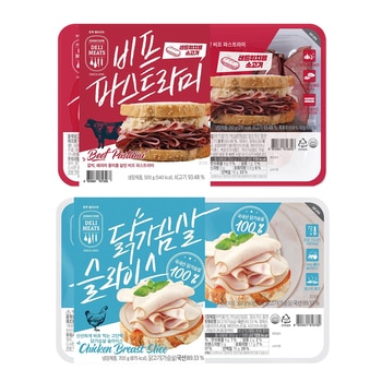 존쿡 비프 슬라이스 250g x 2 + 닭가슴살 슬라이스 350g x 2