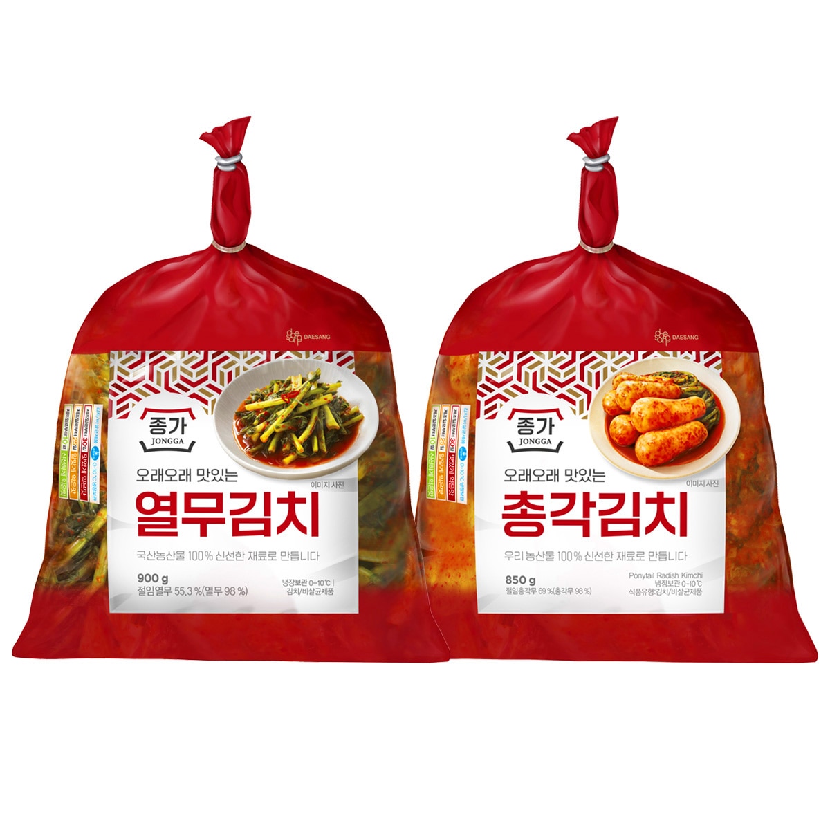 종가 총각김치 850g + 열무김치 900g 혼합팩