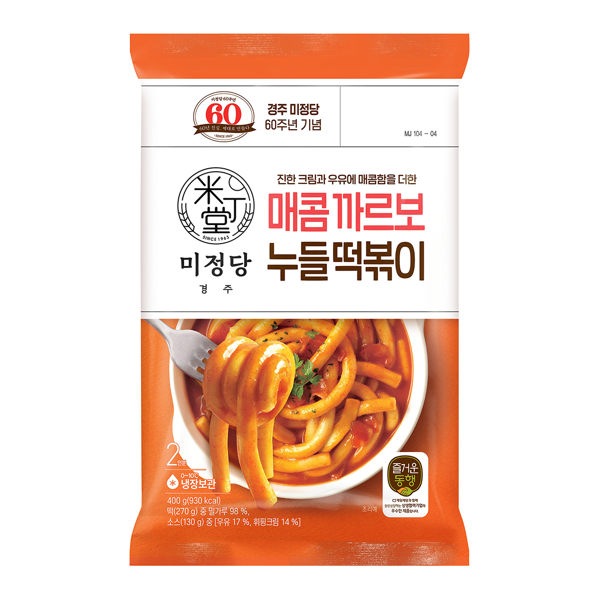 CJ 미정당 매콤 까르보나라 누들떡볶이 400g x 6