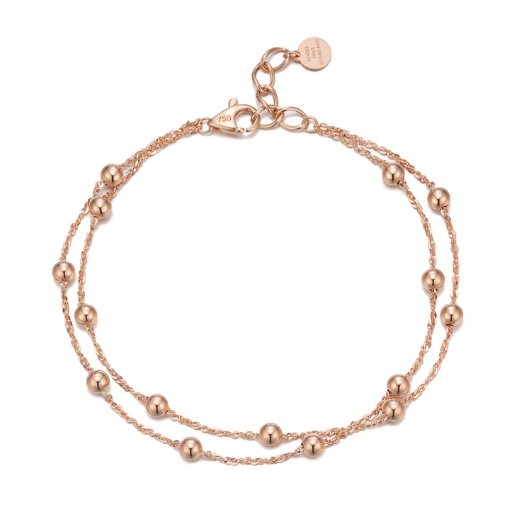 Lond Pearly Ball 18K Pink Gold Bracelet 678477