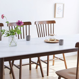 리비니아 TOTO 포세린 세라믹 6인 식탁세트 2colors - 월넛(의자) + 화이트(세라믹 상판)