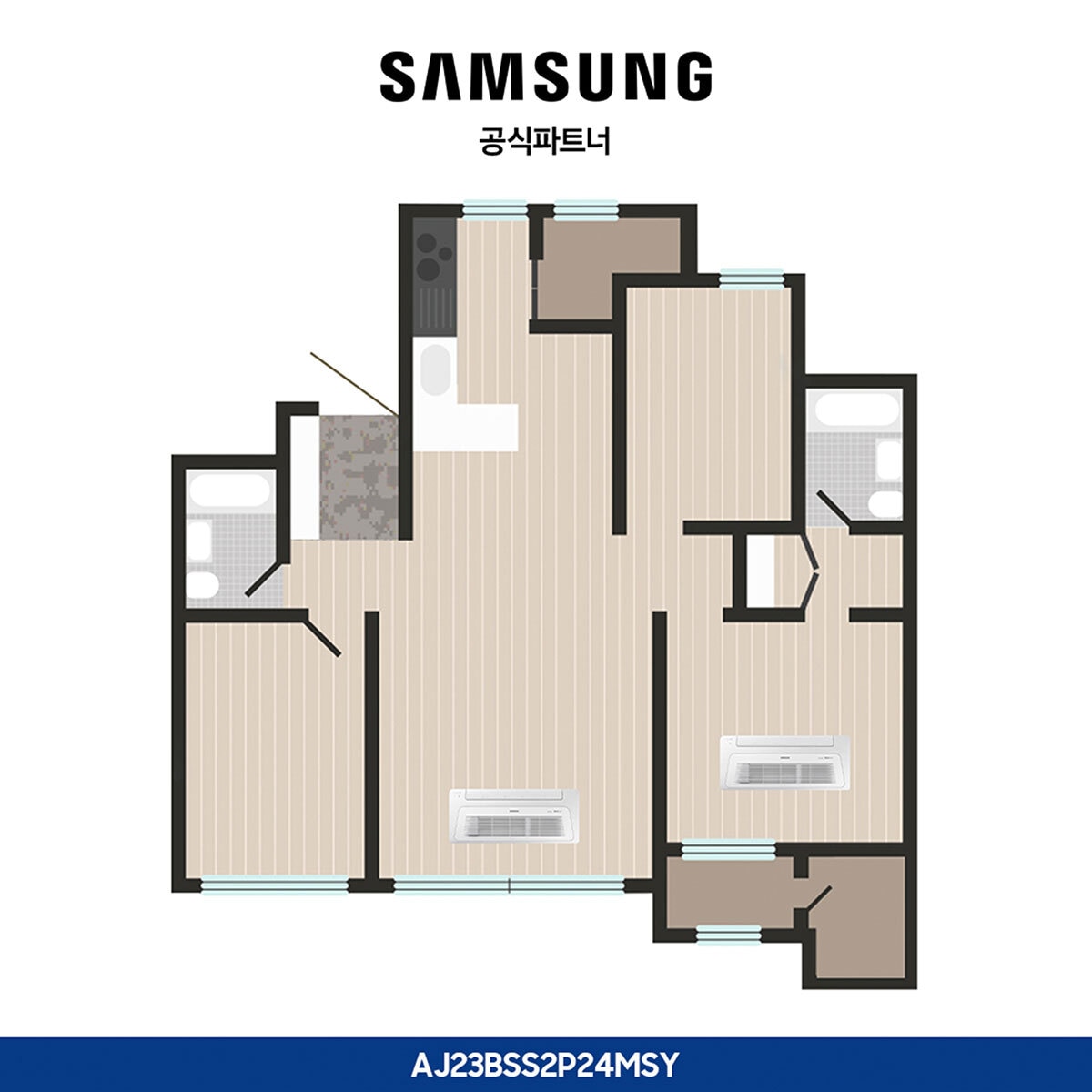 삼성 시스템 에어컨 77.2m ² 다배관 (24PY)