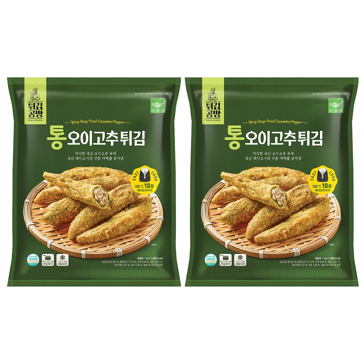 사옹원 통오이고추튀김 1kg x 2