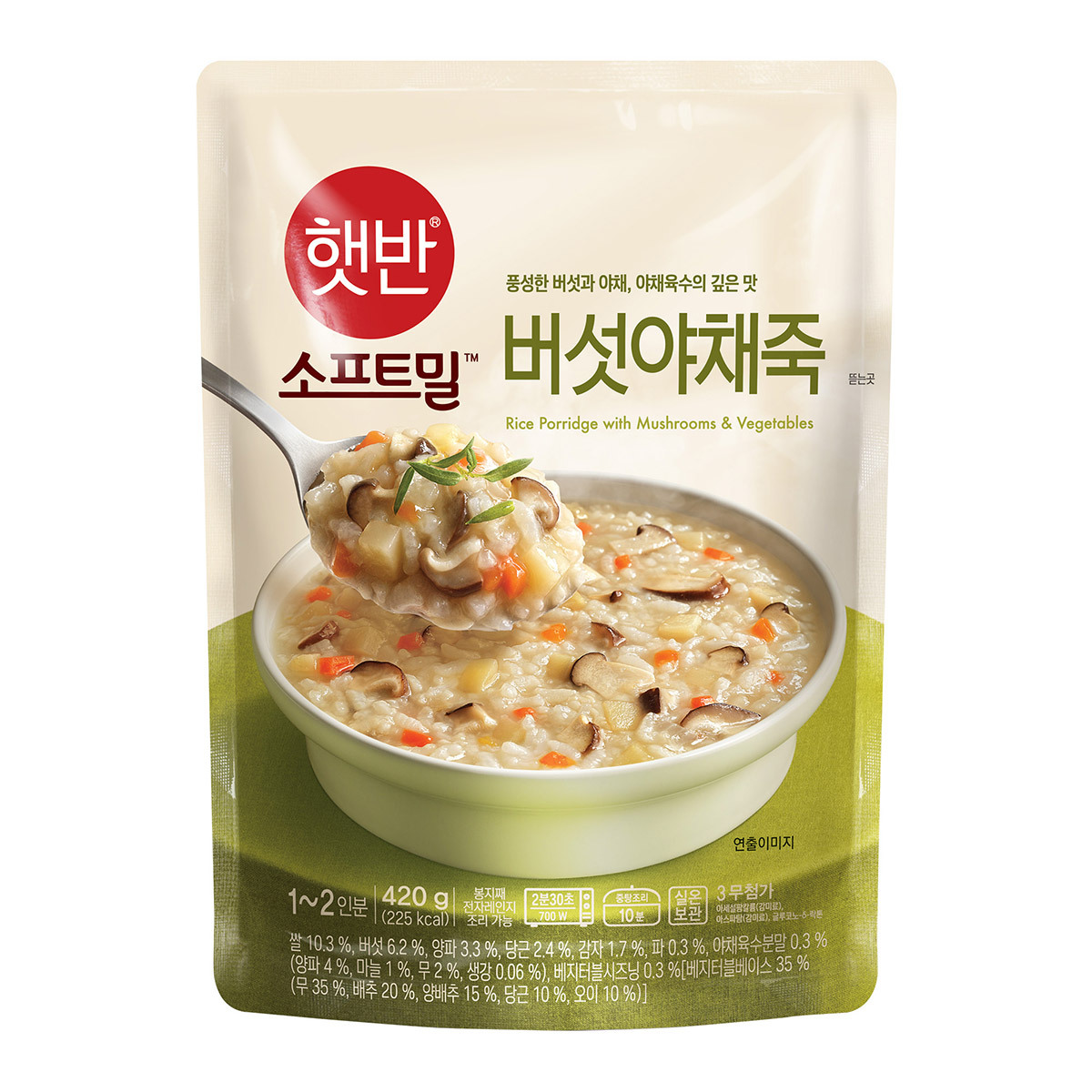 CJ햇반소프티밀버섯야채죽 420g x 7