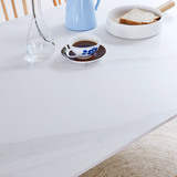 리비니아 TOTO 포세린 세라믹 6인 식탁세트 2colors - 내추럴(의자) + 화이트(세라믹 상판)