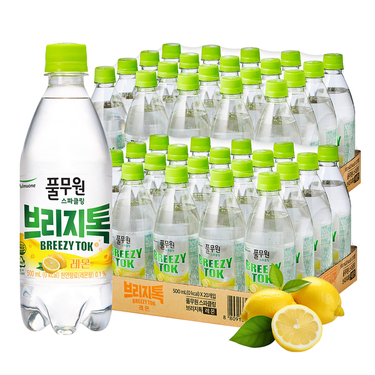 BreezyTok Sparkling Water Lemon 500ml x 40 676435