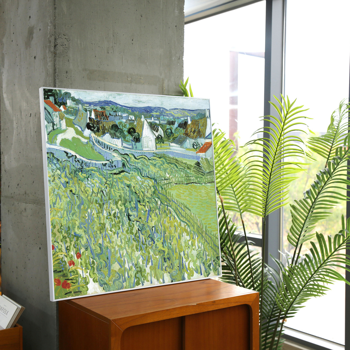 지클레 그림 액자 76x76cm - 고흐, 포토밭에서 바라본 오베르