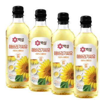 백설 해바라기씨유900ml x 4