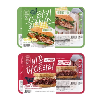 존쿡 터키 브레스트 슬라이스 250g x 2 + 비프 파스트라미 250g x 2